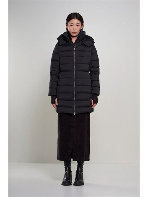 Piumino lungo in nylon stretch con cappuccio staccabile BOMBOOGIE | CW079XMNX5/90